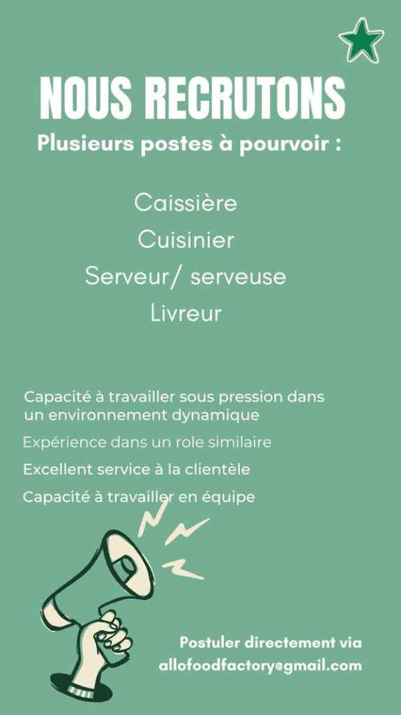 Offres d'Emploi - Allo Food Factory