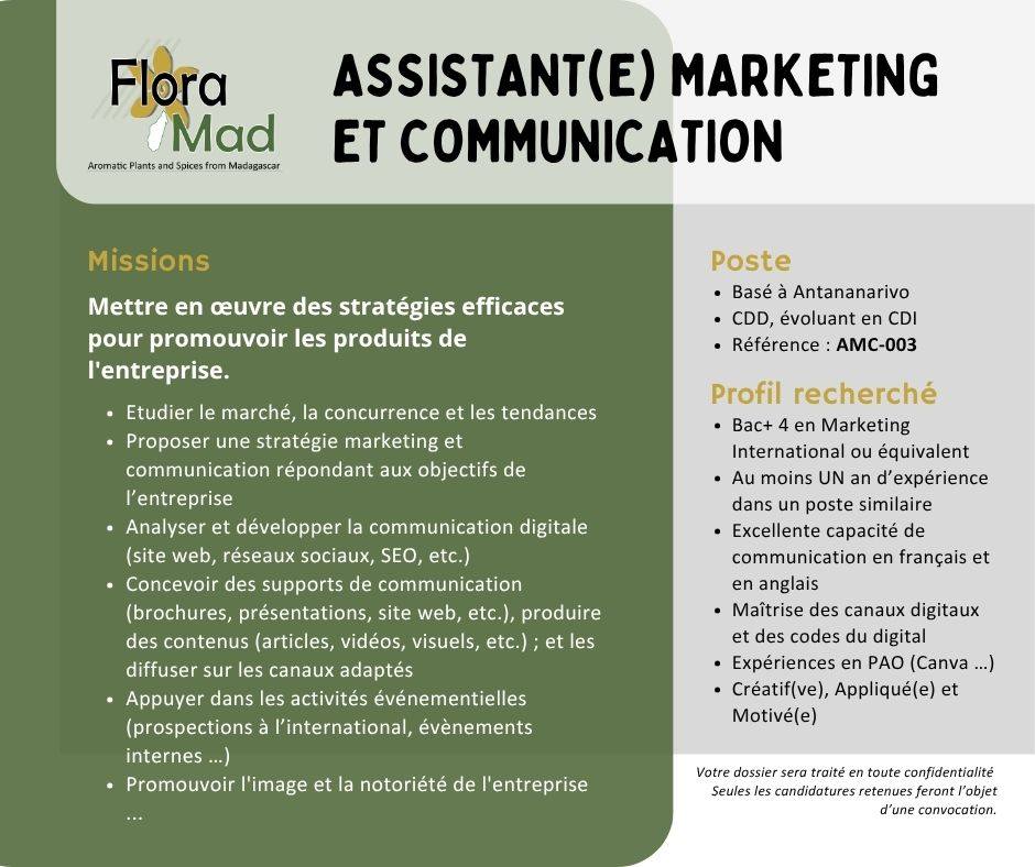 ASSISTANT(E) MARKETING ET COMMUNICATION