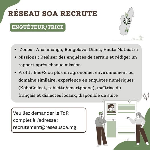 Recrutement: Enquêteur/Enquêtrice