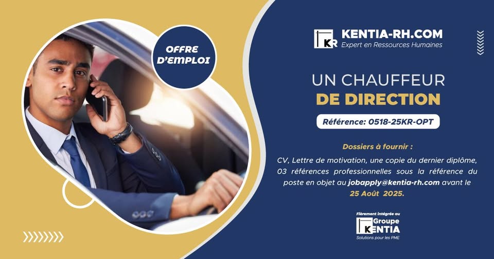 Recrutement d'Un Chauffeur de Direction 