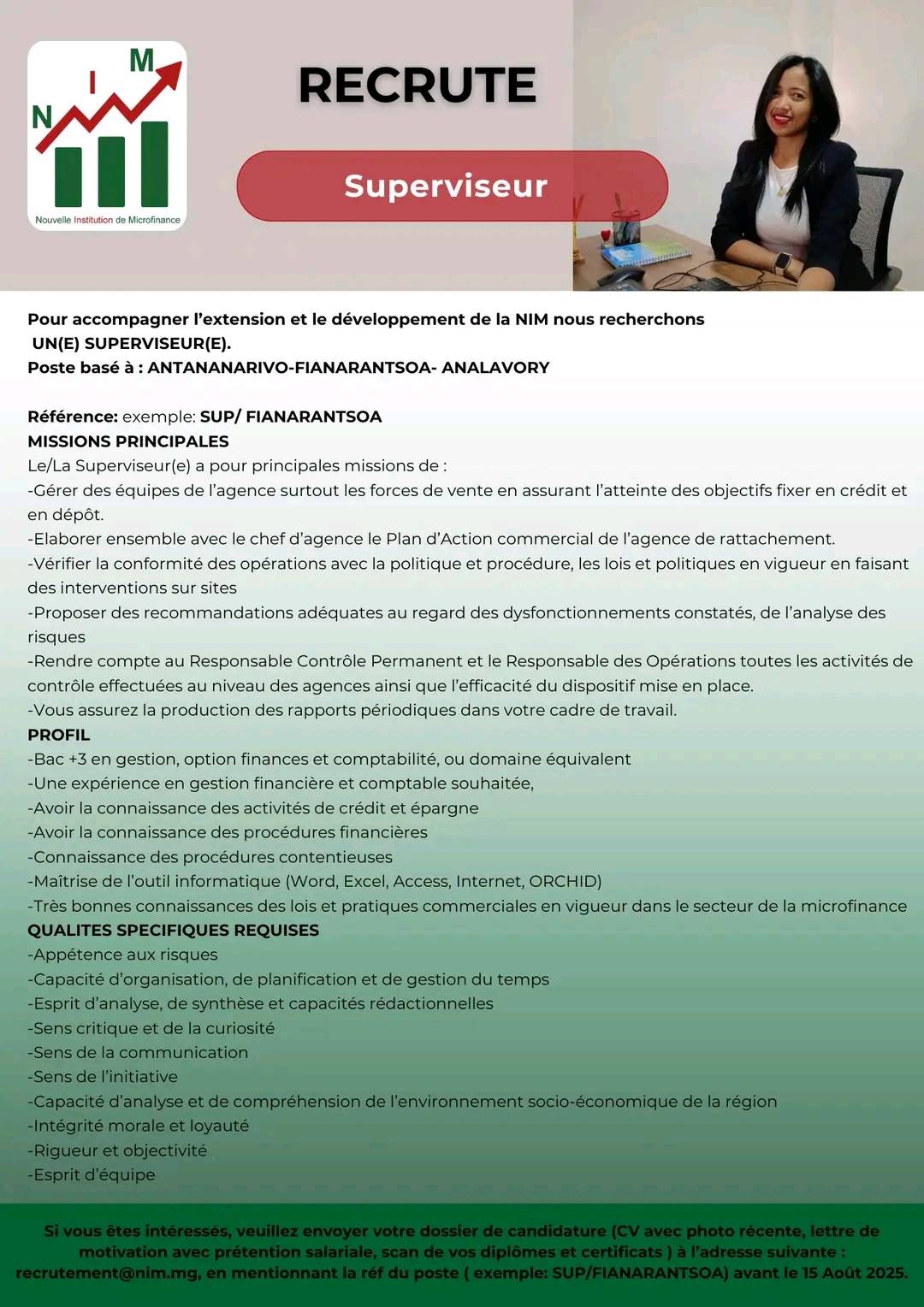 Recrutement Superviseur