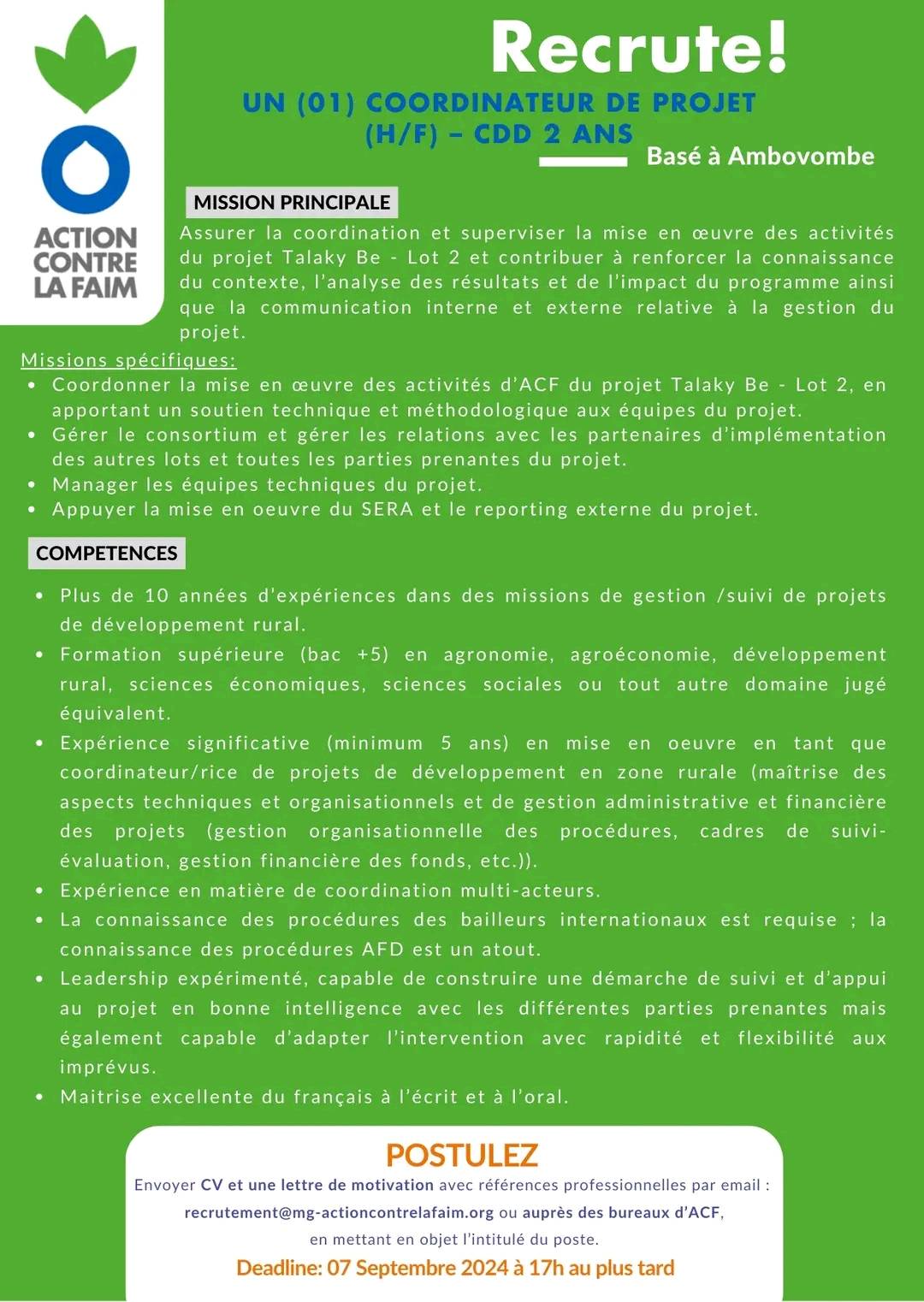 Coordinateur de Projet (H/F)