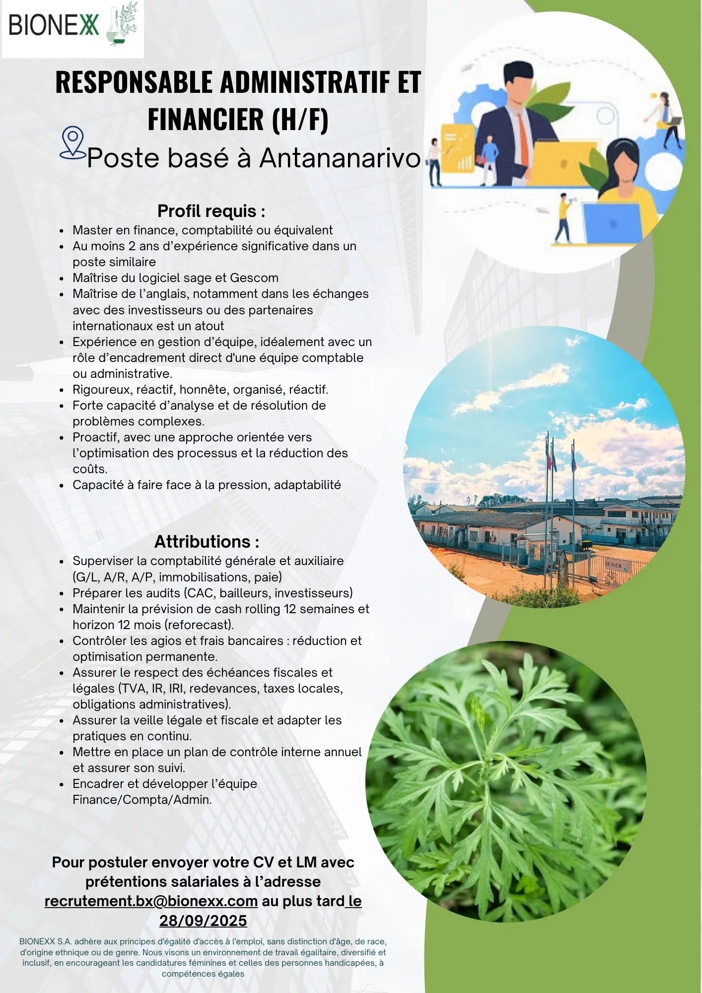 Recrutement d'un Responsable Administratif et Financier (H/F)