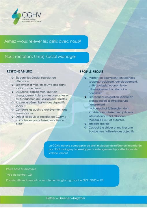 Recrutement d'un(e) Social Manager