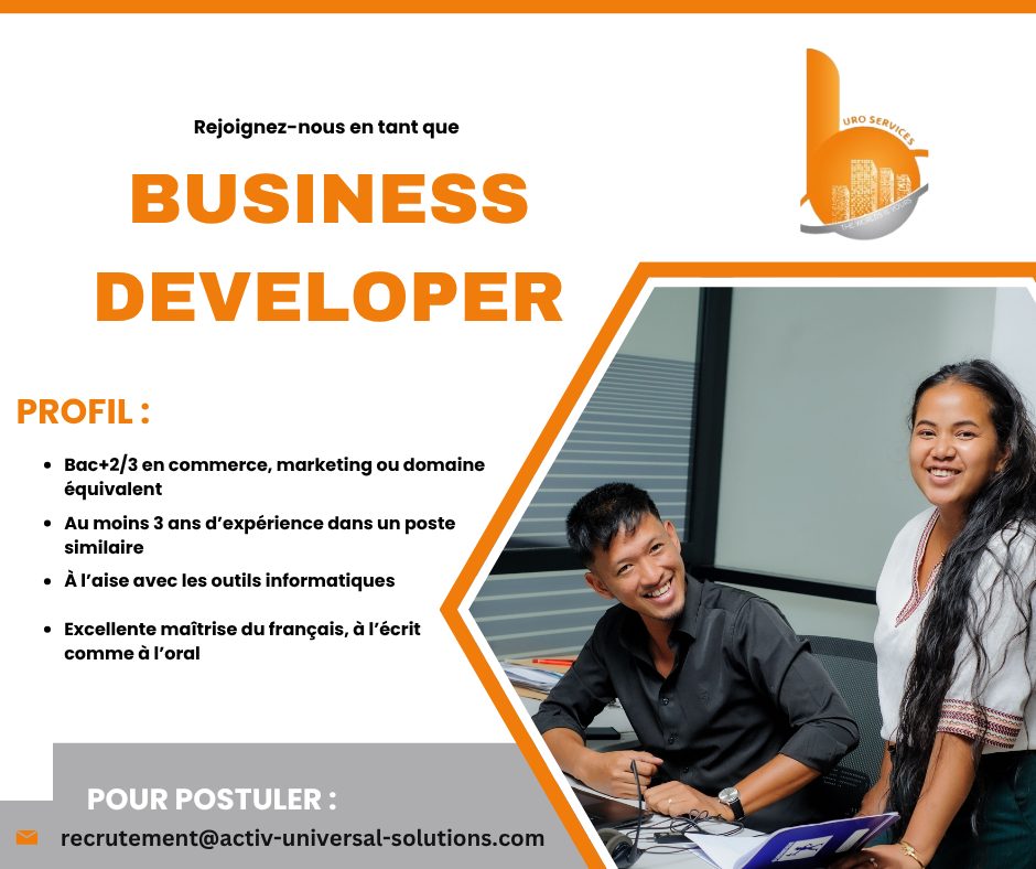 Recrutement pour le poste de Business Developer