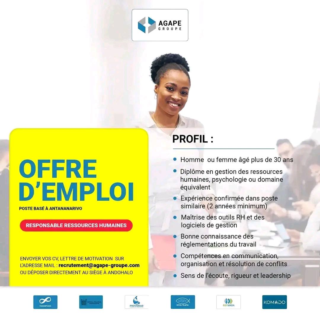 Recrutement pour le poste de Responsable des Ressources Humaines